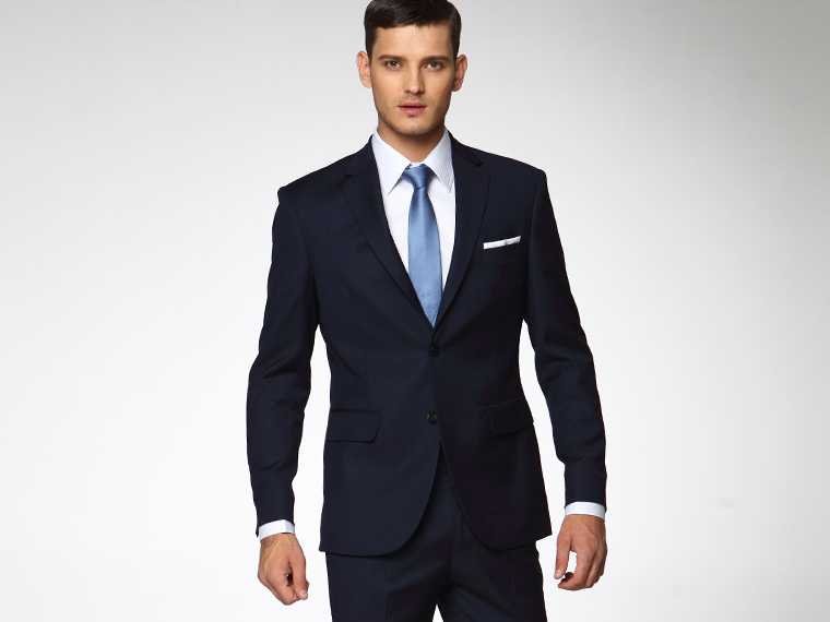 mens blue business suit