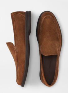 Peter Millar Excursionist loafer in dark brown.